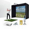 Rapsodo MLM2PRO with  ESSENTIALS Package | Golf Simulator Studio with Impact Screen, Enclosure, Hitting Mat, Projector & Alignment Stand