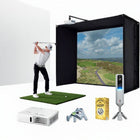 Rapsodo MLM2PRO with  ESSENTIALS Package | Golf Simulator Studio with Impact Screen, Enclosure, Hitting Mat, Projector & Alignment Stand